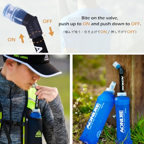TRIWONDER Collapsible Water Bottles TPU Soft Flask Running Bottles BPA-Free Sports Flasks for Hiking Climbing Camping (250ml/8.45oz with Straws - Pack of 2) - color: 250ml/8.45oz with Straws - Pack of 2