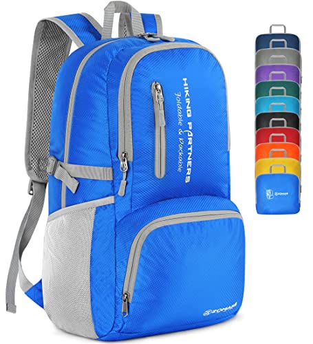 ZOMAKE Lightweight Packable Backpack, 35L Foldable Daypack (Dark Blue) | Light Hiking Backpacks Water Resistant Collapsible Day Pack for Travel, Everyday Carry, Multi-Pocket Layout, Heavy Duty Nylon - color: Dark Blue, size: 35L