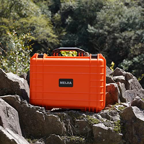 MEIJIA All Weather IP67 Waterproof Hard Camera Case,Hard Protective Case,Hard Case with Customizable Foam,Fit Use of Drones,Camera,Equipments,Pistols(Orange,18.5 x14.06x6.93inches) - color: Orange, size: 18.5 x14.06x6.93inches