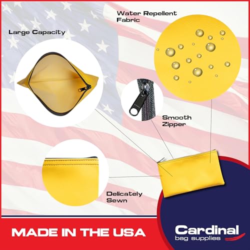 Multi-Purpose Zipper Bag, Yellow, 11 x 6 Inch | Reusable, Travel Pouch, Lightweight, Makeup Organizer - color: Yellow