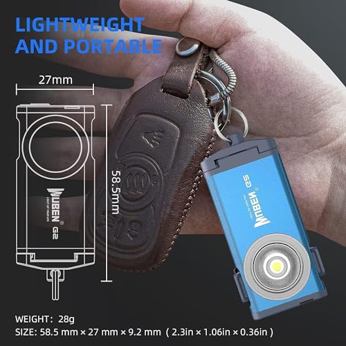 WUBEN G2 LED Mini Flashlights, 500 Lumens Small EDC Flashlight Keychain, 5 Modes Rechargable Handheld Pocket Torch with High Lumens for Camping, Outdoor, Emergency, Everyday Flashlights(Blue) - color: Blue