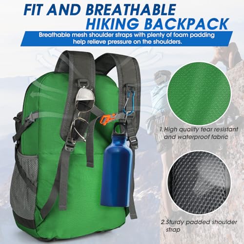 IGOLUMON Hiking Backpack 40L Packable Lightweight Camping Daypack Men Women | Multi-compartment storage Water-resistant Foldable Nylon Material Hiking Day pack for Camping Cycling Outdoor - color: Grass Green