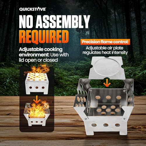 Portable Stove Kit with Camping Pot & 2 Fire Starters, Lightweight Stainless Steel Wood Burning Stove for Emergency Preparedness, Survival Supplies, Camping Gear & Outdoor Cooking - color: Stove, Camping Pot & 2 FirestartersFBM