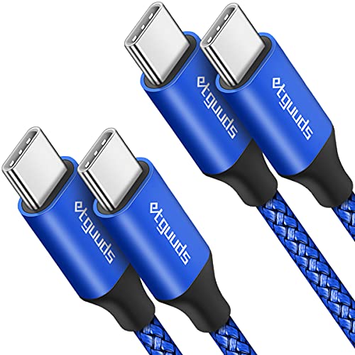etguuds USB C to USB C Cable 3ft, 2-Pack 60W C to C Cable Fast Charging | for iPhone 17 16 15 Pro Max Plus Air, Samsung Galaxy S26 S25 S24 S23, USBC iPad MacBook Charger Cord Type C, Pixel, Blue - color: Blue, size: 3ft