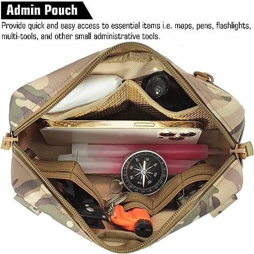 Tactical Molle Pouch, Multi-Purpose EDC Admin Pouch Utility Gadget Gear Backpack Military Waist Bag for Outdoor, Hunting, Traveling, Hiking - color: CP