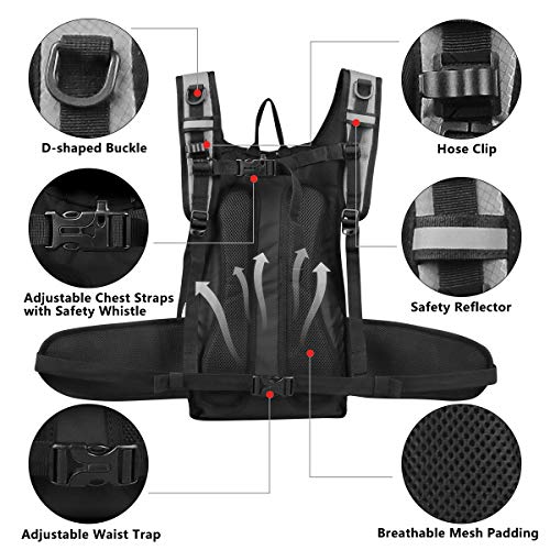 Hydration Backpack with 3L Water Bladder, Small Hydration Pack Backpack for Men Women, Lightweight Water Backpack with Cooler Layer for Running, Biking, Hiking - color: Grey