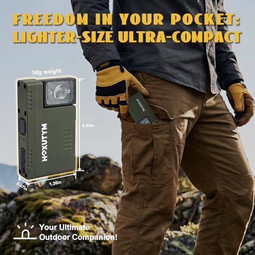 500lm Small Flashlight EDC Clip-on Rechargeable Mini Pocket Light | Magnetic Work Light with 180° Rotatable Clip & RGB Emergency Mode for Camping, Hiking, Repairs, Walkies, Green - color: Green