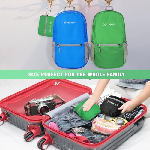 ZOMAKE Lightweight Packable Backpack, Foldable Small Travel Day Pack - color: Grass Green
