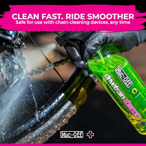 Muc-Off Drivetrain Cleaner & Degreaser Spray - size: 42.2 Fl Oz (Pack of 2) + 5 Brush Set