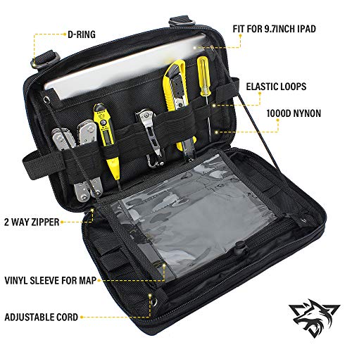 WYNEX Tactical Admin Molle Pouch, Medical EDC EMT Utility Bag Shell Design Attachment Pouches 1000D Nylon Hiking Belt Bags - color: Black (Upgraded)