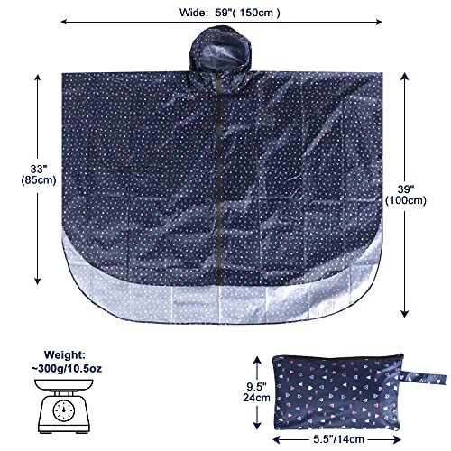 ANYOO Waterproof Rain Poncho Lightweight Reusable Hiking Hooded Coat Jacket for Outdoor Activities - color: Heart-shaped