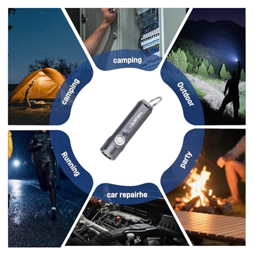 ThruNite Ti USB-C Rechargeable Keychain Flashlight, 650 Lumens(2PCS) | 5 Brightness Modes, IPX-6 Waterproof, 6061-T6 Aluminum, 26.5g Pocket Mini Light for EDC Camping & Everyday Carry - color: Grey (2PCS)