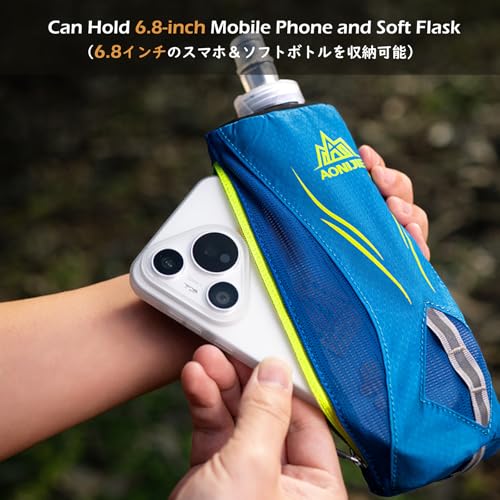 TRIWONDER Handheld Water Bottle for Running, Quick Grip Chill 17 oz Handheld Soft Water Bottle with Hand Strap Hydration Pack, BPA Sport Soft Flask (Black) - color: A-Black 500ml Handheld Bottle