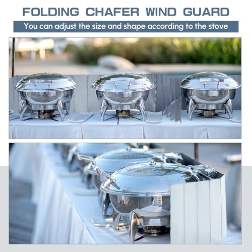 MorningRo 2 Pcs 40 Plate Camping Stove Windscreen Stainless Steel Folding Wind Cover with Drawstring Bag Windscreen for Camping Stove Picnic Backpacking Alcohol Stoves Wind Shield (Sliver) - color: Sliver