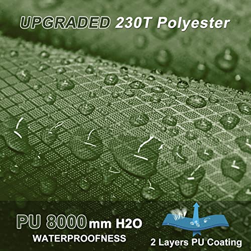 Andake Waterproof Rain Poncho for Adults Unisex,230T Ripstop Polyester,Raincoat Gear with Transparent Viewing Window Outdoors - color: Dark Green