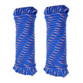 1/4 in × 100 ft Blue Diamond Braided Polypropylene Rope with Non-Woven Core, 32-Strand High Strength for Clothesline, Flagpole, Camping, Indoor & Outdoor Use (2 Pack, 50ft Each) - size: 1/4" x 100FT, style: Blue