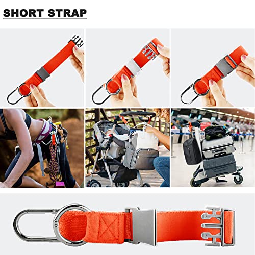 Elastic Jacket Gripper Travel Strap with D-Ring Hooks and Buckle, Suitcase Straps Belts Travel Accessories, Makes Your Hands Free - color: Orange/Uk