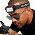 GBK Tattoo Headlamp with Motion Sensor,Polarized Vision Glasses,Rechargeable Headlight,2500 Lumen LED Head Light for Tattoo Artists, Anti Glare Lighting to Enhance Tattoo Detail(1 Headlamp) - size: 1 Headlamp