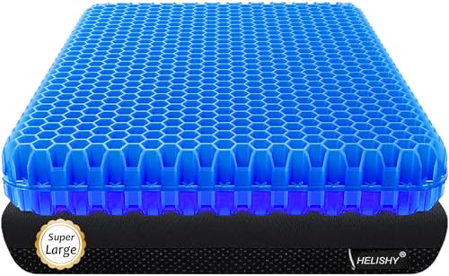 Gel Seat Cushion for Long Sitting Pressure Relief(Super Large & Thick) - Gel Cushions for Office Chairs - Tailbone Pain Relief Cushion, Sciatica & Back Support, Wheelchair Cushions & Car Seat Cushion - color: Blue, size: Super Large - 19x18.3x1.65inch