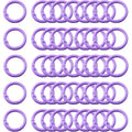 Carabiner Clip 48Pcs Purple Metal Key Ring Clip Circle Keychain Rings Bulk Spring O Ring Round Cute Carabiner Spring Snap Hook Key Chain Clips for DIY Keychain Bag Charm Handbag Purse Dog - color: Purple