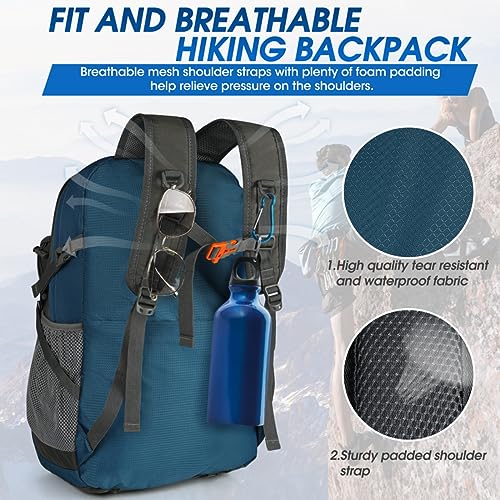 IGOLUMON Hiking Backpack 40L Packable Lightweight Camping Daypack Men Women | Multi-compartment storage Water-resistant Foldable Nylon Material Hiking Day pack for Camping Cycling Outdoor - color: Blue