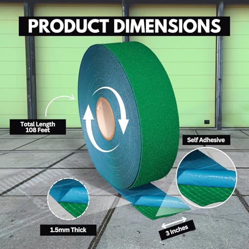 DuraMark RPT-750 Reflective Pavement Marking Tape, Green, 3 in x 108 ft - color: Green, size: 3 Inch x 108 Ft