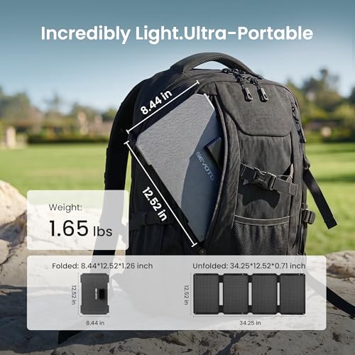 45W Portable Solar Panel Charger, 25.4% Efficiency, Dual USB-C | 25W PD and USB-A outputs charge phones and power banks; 1.7 lb foldable IP68-rated design fits camping and backpacking