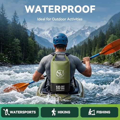 Waterproof Dry Bag, Kayaking Paddle Boarding Floating Backpack 10L - color: Green, size: 10L
