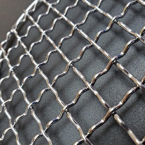 2Peices Backpacker Bushcraft Grill Grate Stainless Steel BBQ Cooking Grill Mesh Campfire Grill Square Round for Camping, Backpacking, Hunting Fishing