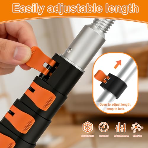 SISUPASSIE Telescoping Extension Pole, Reach to 26FT Telescoping Pole Multi-Purpose 5-20FT Lightweight, Sturdy with Universal Twist-on Metal Tip Extendable for Dusting Painting Window Cleaning - size: 20FT