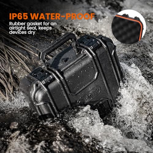 Tactix Hard Case M Waterproof Camera Protective Case IP65 Heavy-Duty with Custom Foam Insert, Fit Use of Drones, Camera, Equipments, Tools, 13.58" x11.61”x6.06” Black - size: M