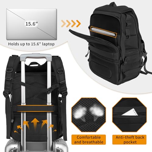 TORIBIO Camera Tactical Backpack Bag for DSLR/SLR/Mirrorless Photography - color: Black, size: Without Rain Cover