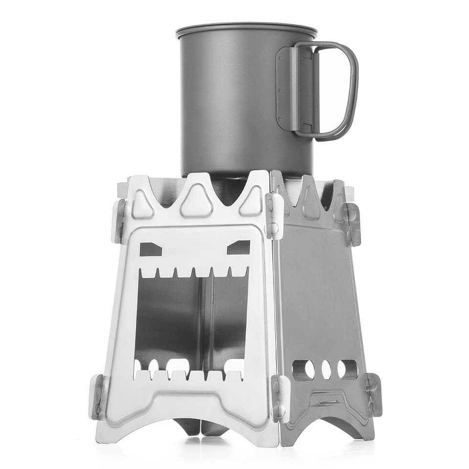 Portable Wood Burning Folding Camping Stove for Outdoor Hiking & Picnic