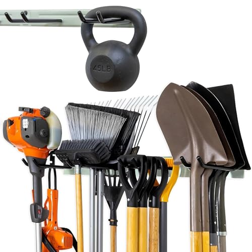 StoreYourBoard Garage Tool Organizer, 36 in, Holds 250 lb | Garden Tool Rack Wall Mount, Garden Tool Organizer, Shovel Wall Mount, Rubber Coated Hooks - color: CACTUS, size: 36" Heavy Duty Steel Rack | 4 Hooks | Holds 250lbs