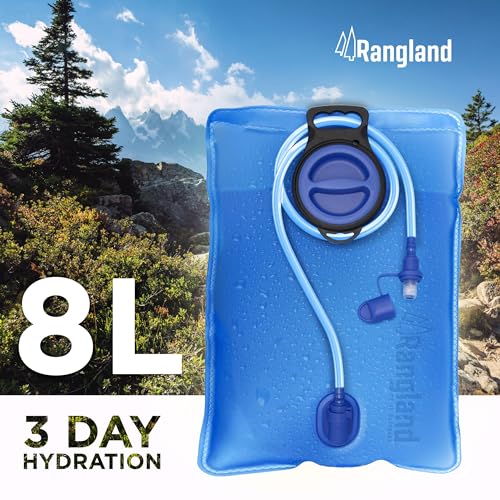 Extra Large 8L Water Bladder (2.1 Gallon) Heavy Duty Hydration Reservoir Bag, Easy-Fill Wide Mouth Opening, Leak-Proof Drinking Tube with Bite Valve Straw