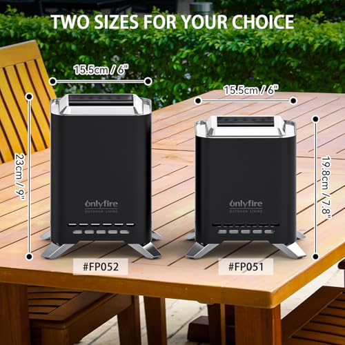 2-in-1 Wood Burning Fire Pit with Pot Rack, 7.8" Tabletop Fireplace, Black | Portable Stainless Steel Camp Stove with Carry Bag for Camping, Patio, Backyard, RV & Tailgating, Smokeless Firepit, FP051 - color: Black, size: 7.8"