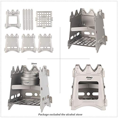 Ultralight Titanium Wood Burning Stove Outdoor Camping Multi-Fuels Alcohol Stove BBQ Stove WS009ST-Ti (Multifunctional Wood Burning Stove) - style: Multifunctional wood stove