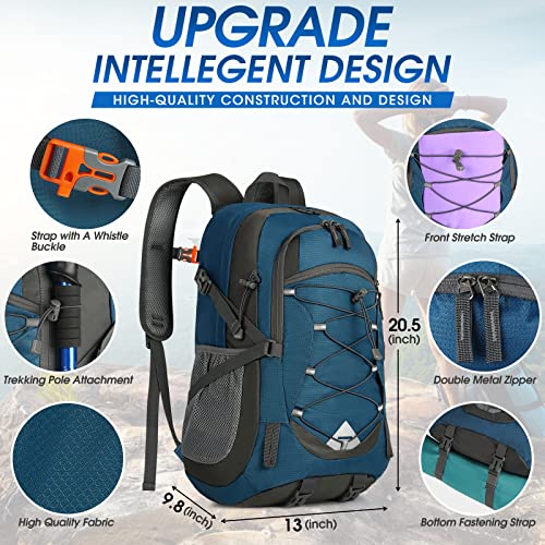 IGOLUMON Hiking Backpack 40L Packable Lightweight Camping Daypack Men Women | Multi-compartment storage Water-resistant Foldable Nylon Material Hiking Day pack for Camping Cycling Outdoor - color: Blue