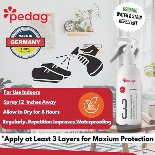 pedag Organic Protector - Natural Waterproof your Shoes, Shoe Protector Spray - Sustainably Shields Materials from Dirt & Moisture, Odorless, Biodegradable, Indoor Use. Odorless. - style: Organic