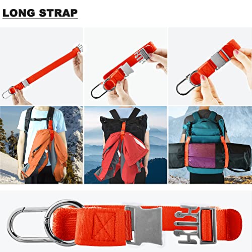 Elastic Jacket Gripper Travel Strap with D-Ring Hooks and Buckle, Suitcase Straps Belts Travel Accessories, Makes Your Hands Free - color: Orange/Uk