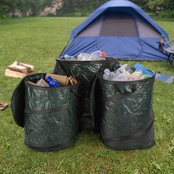 Wakeman Outdoors Collapsible Trash Can, 44-Gal, 29.5-Gal, 23.1-Gal, 3-Pack | Outdoor Portable Pop Up Trash Cans for Parties, Laundry Hamper, Collapsible Yard Waste Bag Leaf Bin - Camping Essentials - size: 44-Gallon, 29.5-Gallon, and 23.1-Gallon