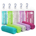 Cooling Towels - 5 Pack Gym Towels, Gym Towel for Working Out, Yoga Towel - color: Light Blue/Green/Grey/Purple/Rose Red