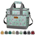 iknoe 24 Can Insulated Cooler Bag, Leakproof Lunch Tote Bag 15L - color: Daisy, size: Large