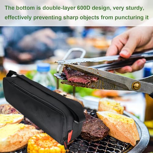 Grill Tool Organizer, BBQ Tool Storage Bag - 20" Heavy-Duty Storage Bag Waterproof 600D Oxford, Folding Design Gift for Camping, Tailgates, Outdoor BBQ Parties (20" Lx6 Wx5 H) - style: 20"lx6"wx5"h