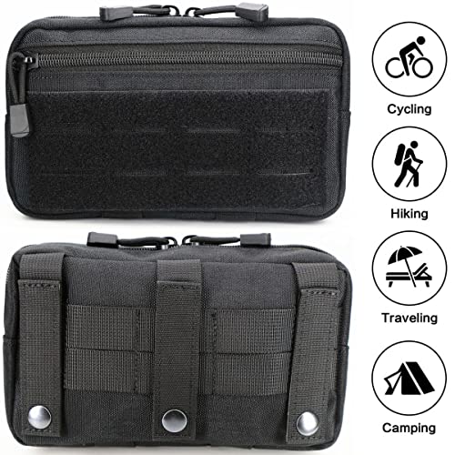 Tactical Molle Pouch, Multi-Purpose EDC Admin Pouch Utility Gadget Gear Backpack Military Waist Bag for Outdoor, Hunting, Traveling, Hiking - color: Black