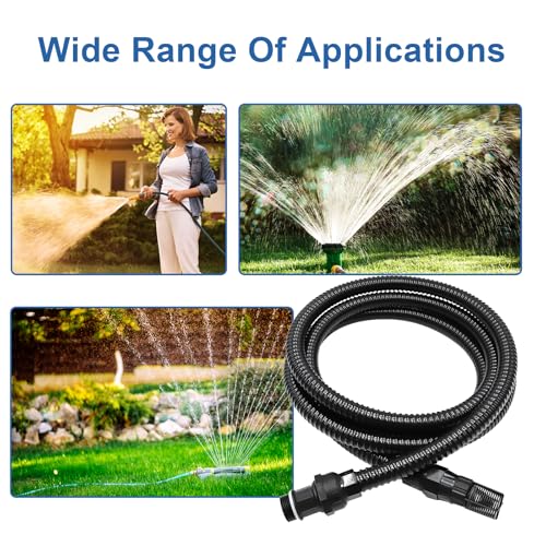 13FT x 1" Suction Hose Kit with Check Valve, for Well Pump Water Intake | Easy to Install for Quickly Water Sucking from Garden Pond Canal Reservoir, Corrugated Pipe 13FT Long with 1”Female Inlet - size: 13FT Suction Hose Kit