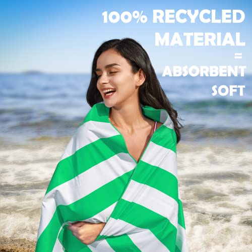 Your Choice Microfiber Beach Towel Sand-Free Quick Dry (67"x35"/60"x30") - color: G-set (4)-green/Rose Red/Blue/Gray, size: Extra Large(67x35")