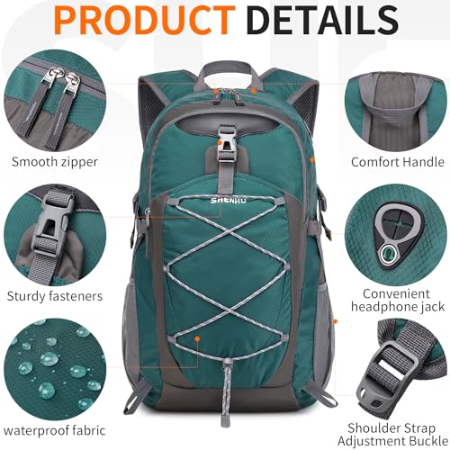40L Hiking Backpack Lightweight Daypack Waterproof Travel Camping Backpack for Men Women Sport Packable - color: A6-dark Green