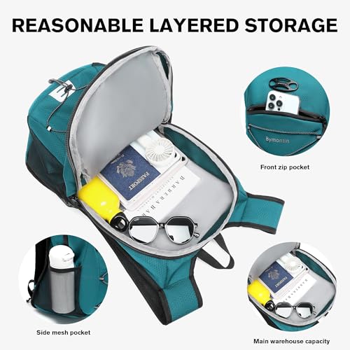 Ultra-Light Soft Hiking Daypack With Cushioned Breathable Back Panel | Sports Backpack, 15L, Green - color: Green, size: 15L