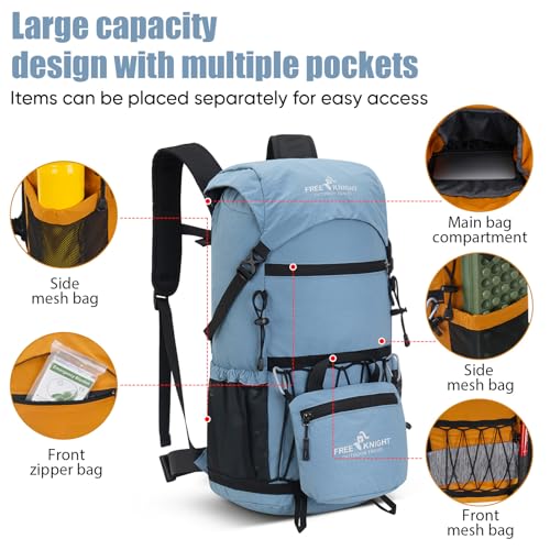 Bseash 30L Lightweight Hiking Backpack, Outdoor Sport Waterproof Travel Bag Daypack for Cycling Climbing Skiing (Light Blue) - color: Light Blue